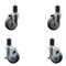 Service Caster 4'' Thermoplastic Rubber Wheel Swivel 1-5/8'' Expanding Stem Caster Set 2 Brakes, 4PK SCC-EX20S414-TPRB-2-TLB-2-158 - alternate 1